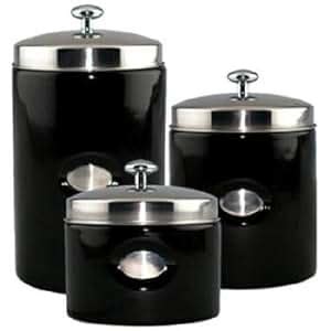 Amazon.com: Black Contempo Canisters - Set of 3: Home & Kitchen