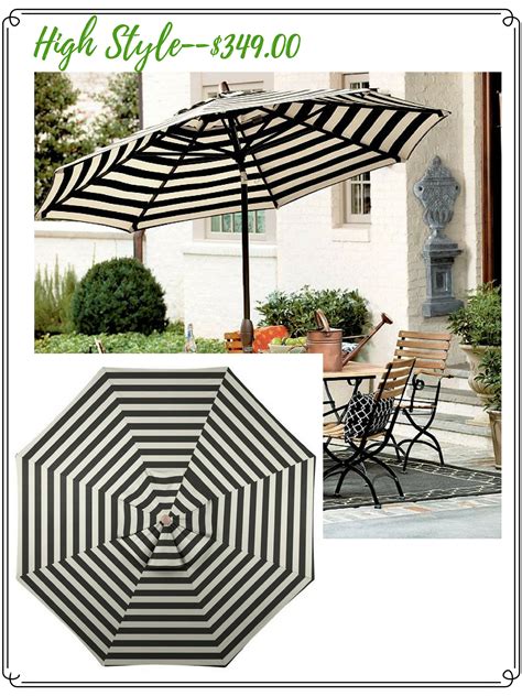 Black And White Striped Patio Umbrella - patioset.one