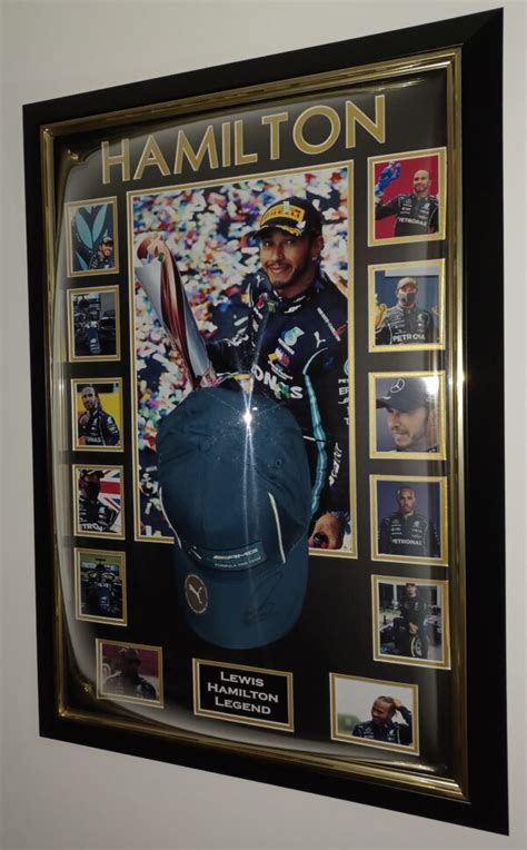 Framed LEWIS HAMILTON SIGNED CAP | Signed Memorabila Shop | Shop Today