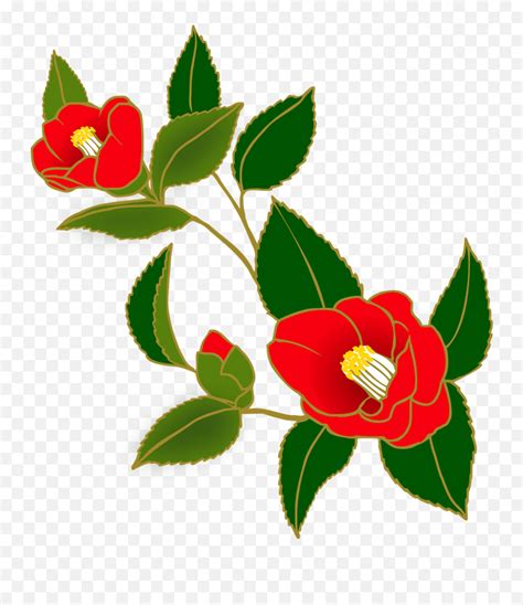 Camellia Flowers Red Japanese Style Emoji,Japanese Emoji Flower - free transparent emoji ...