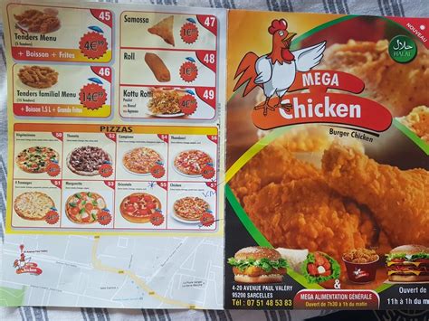 Menu at Mega Chicken restaurant, Sarcelles