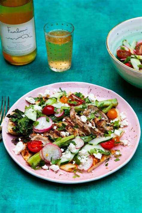 Grilled Fattoush Salad with Chicken and Tangy Buttermilk Dressing - Everyday Annie