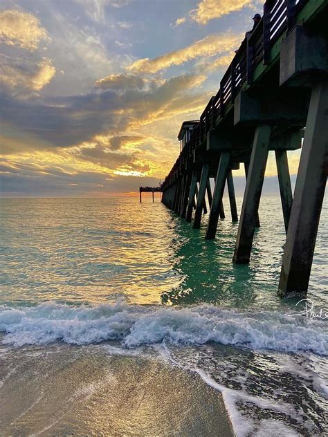 Venice Beach Pier Sunset Black Photograph by Paula Ramsay - Fine Art America