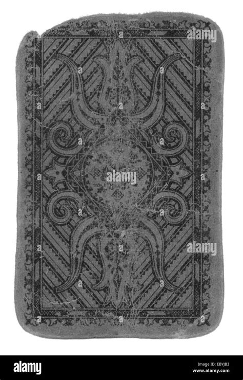 black and white old playing card cover ornamental paper background isaolated on white Stock ...