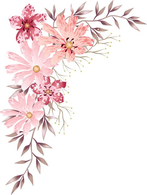 Watercolor Flowers Pink