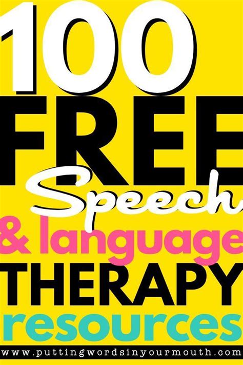 100 FREE Speech Therapy Resources List | Speech therapy resources ...