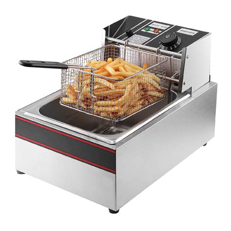 Deep Fryers With Baskets Commercial Electric Fryer Home 6L 1700W Adjustable Temperature ...