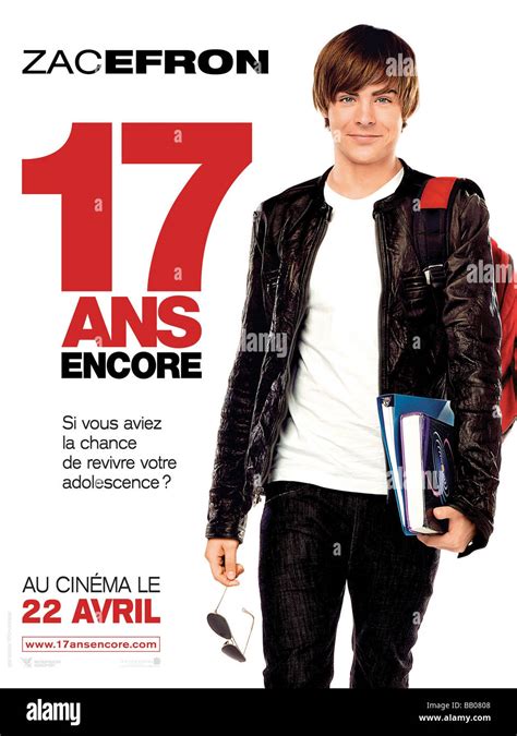 17 Again Year: 2009 Director: Burr Steers Zac Efron Movie poster Stock ...