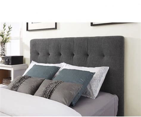 Dark Grey Fabric Headboard Connected By Grey Pillows On The Spectacular Dark Grey Headboard ...