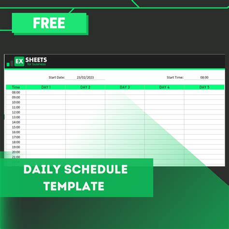 Daily schedule template Excel - Exsheets