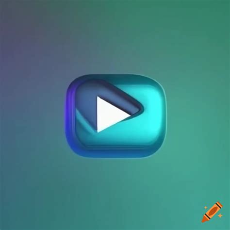 Youtube logo in cyan color on Craiyon