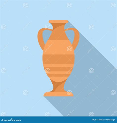 Water Amphora Icon Flat Vector. Vase Pot Stock Vector - Illustration of ...