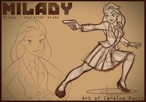 Milady- Milady character study. Art of Carmine Pucci. | Character study, A comics, Disney characters