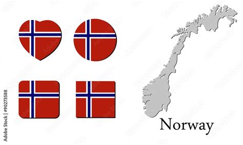 flag map norway Stock Vector | Adobe Stock