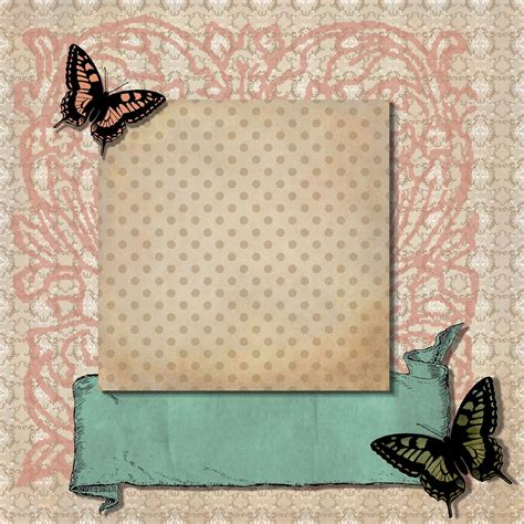 The Graphics Monarch: Free Digital Scrapbook Layout Page Background Butterfly Vintage Design