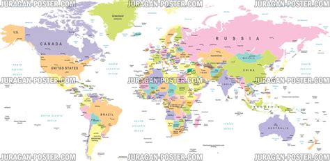 World Map – peta Dunia – Jual Poster di Juragan Poster