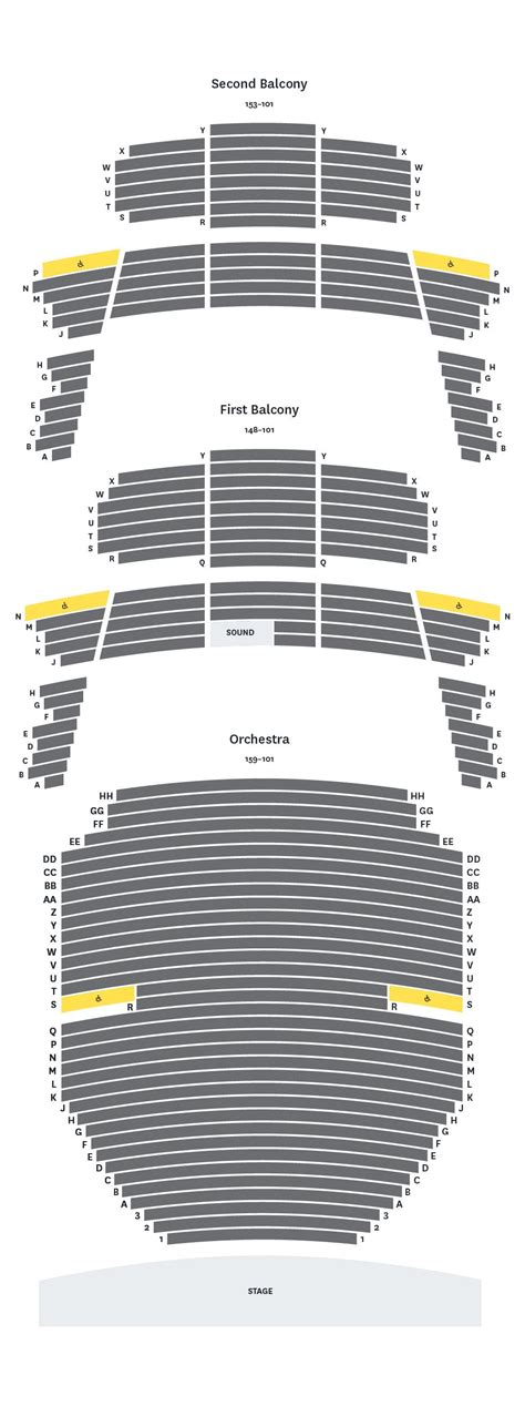 the seating plan for an opera performance with seats in yellow and grey ...