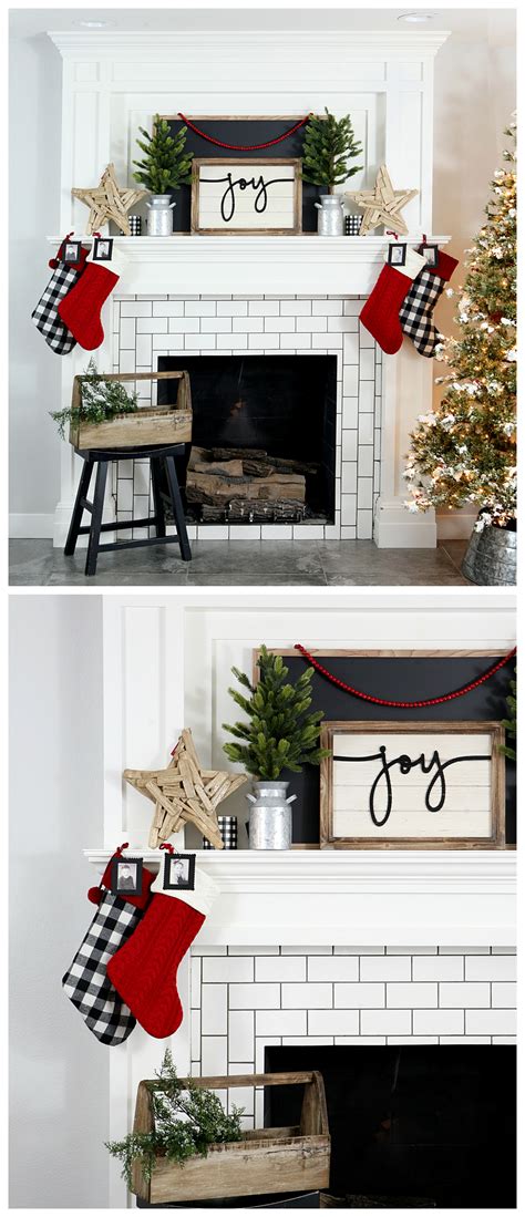 Farmhouse Christmas Mantel - Eighteen25