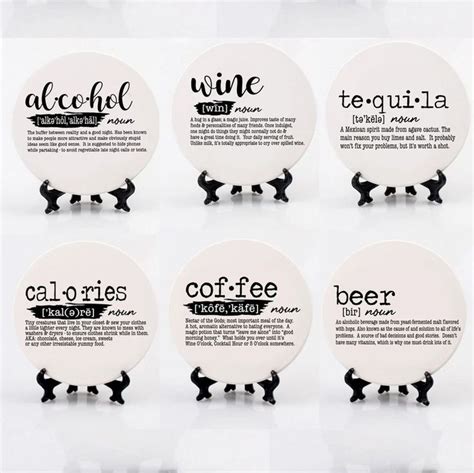 Tequila Funny Dictionary Definition Coasters | Handmade Ceramic and Co i 2024