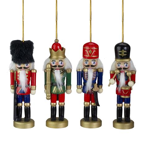 Set of 4 Assorted Classic Nutcracker Ornaments 5.25" - Walmart.com ...