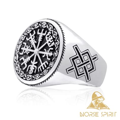 925 Sterling Silver Vegvisir and Knot-Work Ring #vikingart #viking #norse #asatru #Fenrir #odin ...