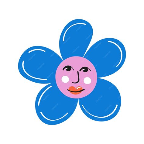 Premium Vector | Daisy flower with cartoon funny smiling face chamomile character cute camomile ...
