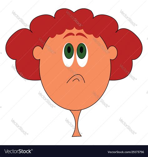 Cartoon face a funny-looking girl in red hair Vector Image