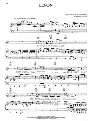 Levon - Elton John Free Piano Sheet Music PDF