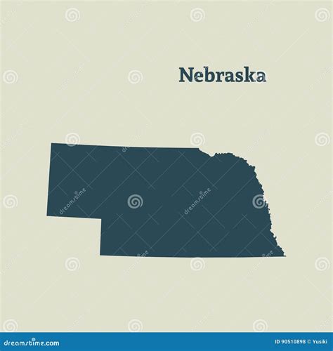 Outline Map of Nebraska. Illustration. Stock Illustration ...