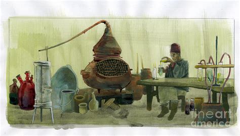 Alchemist In His Laboratory With Jars And Still Painting by Alessandro ...