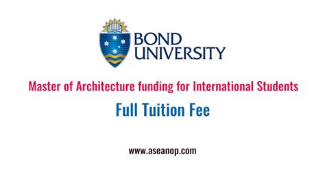 Master of Architecture funding for International Students at Bond ...