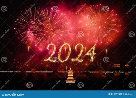 2024 New Year Fireworks Show Stock Photo - Image of beautiful, celebrate: 295337388