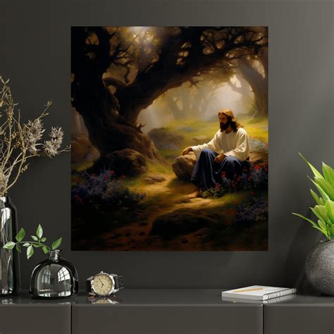 Jesus Wall Art, Jesus in Gethsemane Religious Decor, Christian Painting ...