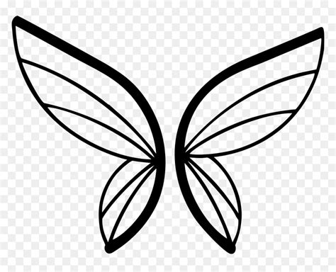 Silhouette Of A At - Butterfly Wings Clipart, HD Png Download - vhv