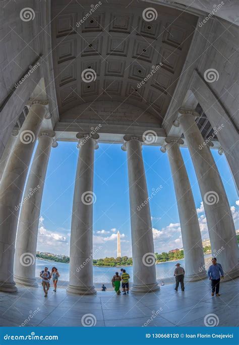 Columns and Washington Memorial in Background, from Jefferson Me Editorial Image - Image of ...