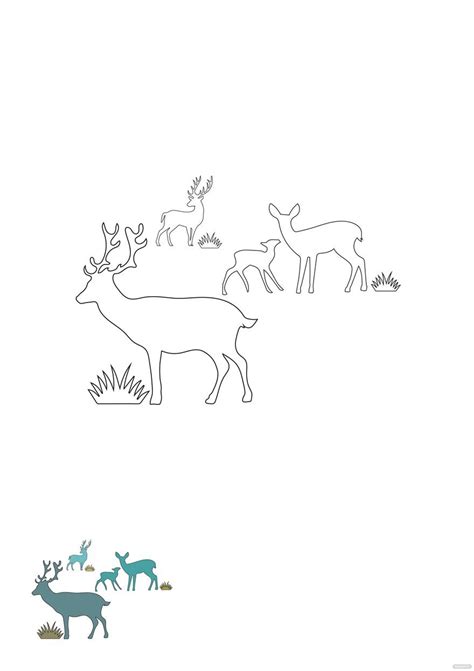 Deer Scene Coloring Page in PDF - Download | Template.net