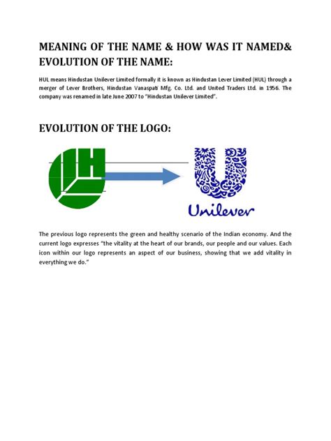 Hul Logo Evolution | PDF | Foods | Unilever