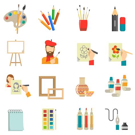 Art Icons Set 468180 Vector Art at Vecteezy