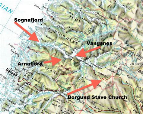 My Family: Map of Norway - Sognafjord, Arnafjord