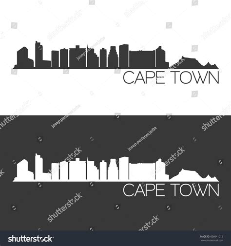 Cape Town Skyline Silhouette Abstract Design: เวกเตอร์สต็อก (ปลอดค่า ...