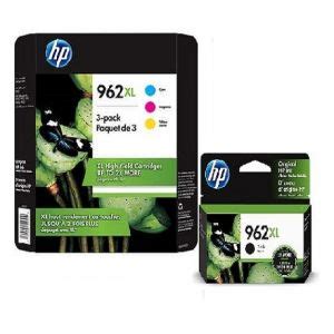 HP 962 Black Cyan Yellow Magenta Ink Cartridges, 4-Pack, 3YQ25AN