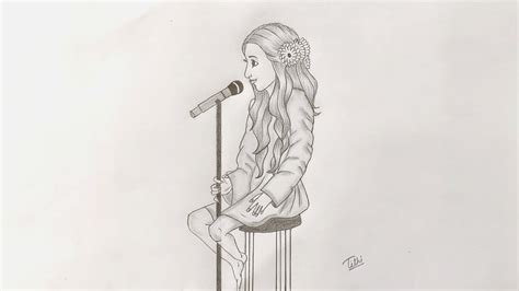 Girl Singing Sketch