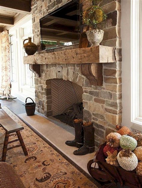 117 Incridible Rustic Farmhouse Fireplace Ideas Makeover | Rustic farmhouse fireplace, Country ...