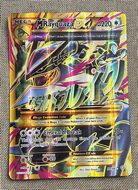 Mavin | M Rayquaza EX 98/98 - XY Ancient Origins MEGA Shiny Ultra Jumbo Pokemon Card