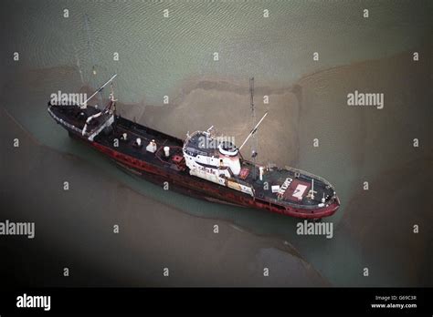 Aerial view of the marooned radio caroline ship hi-res stock ...