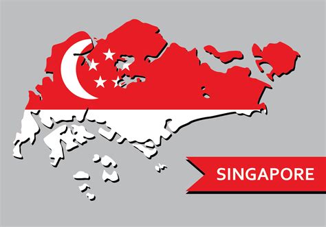 Singapore Map With Flag