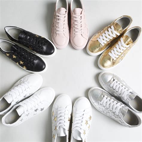 Women's Star Glitter Gold﻿ Leather Low Top Fashion Sneakers Shoes﻿﻿