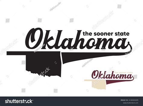 Oklahoma Sooner State State Map Black Stock Vector (Royalty Free) 2136501029 | Shutterstock