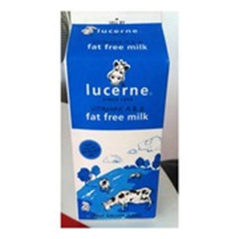 Lucerne Milk, Fat Free: Calories, Nutrition Analysis & More | Fooducate