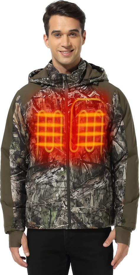 [Upgraded Battery] ORORO Men’s Waterproof Heated Hunting Jacket, Camo ...